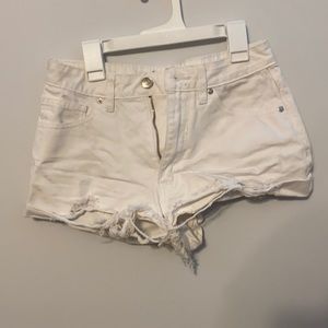 white jean shorts